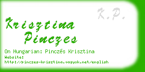 krisztina pinczes business card