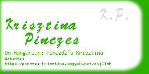 krisztina pinczes business card